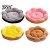 Cucce per Animali Semi-chiuse Fondo Antiscivolo Forma a Fiore di Peluche Invernale per Gatti Cani con Morbida Macchina