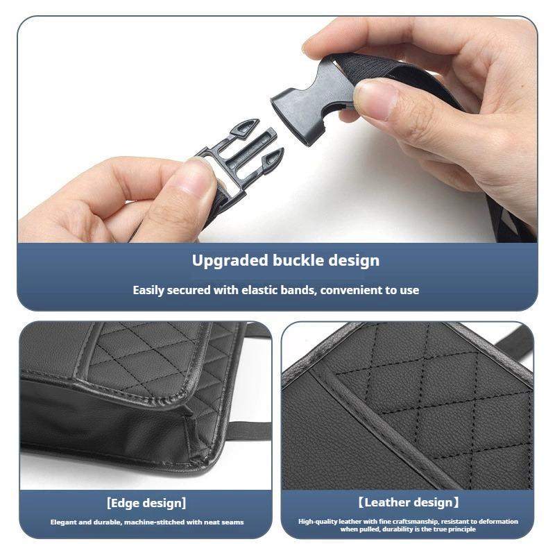 Multi function PU Leather Car Seat Back Storage Bag for Renault Clio Laguna Megane Duster Tissue Cup Holder Garbage Pocket
