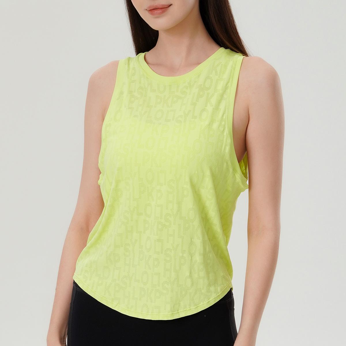 

2025 Дышащий Легкий Спортивный Топ без рукавов с круглым вырезом и изогнутым подолом Small зелёный