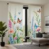 Piece Set High Definition Digital Printed Curtainwatercolor Floral Butterflies Pastel Colors Curtain Stylehome With Rod Pocket Polyester
