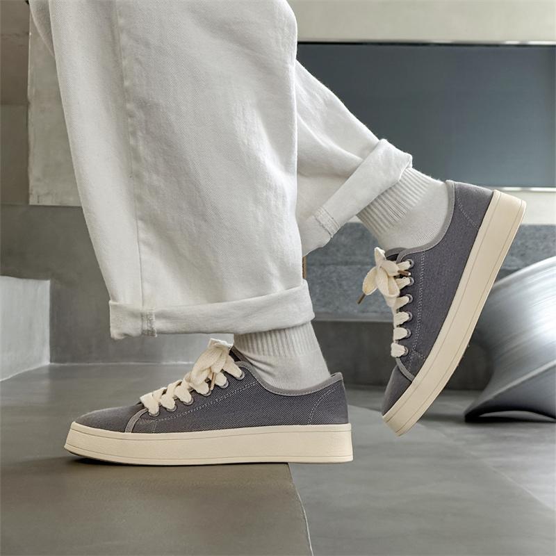 2025 Fashion Solid Color Men's Lace-Up Casual Shoes Low-Top Comfortable Daily Walking Shoe Breathable And  Anti -Slip Flat Shoes