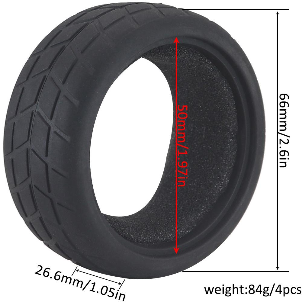 1:10 On-road Car Tires 63-68mm High Grip Rubber Tyre Hot Melt Tire Hsp 94123 Hpi Himoto Fw06 Tt01 Abrasion Resistant Racing Car