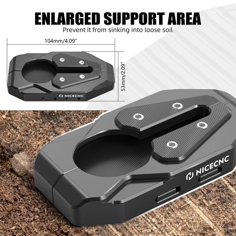For 2019-2023 BMW R1250GS R1250 GS Kickstand Extension Plate Foot Stand Enlarger Pad for BMW R1200GS R1200 GS 2016 2017 2018