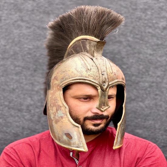 

Medieval Trojan Warrior Helmet Great King Achilles Helmet Warrior Helmet Roleplay, Halloween, LARP, Christmas