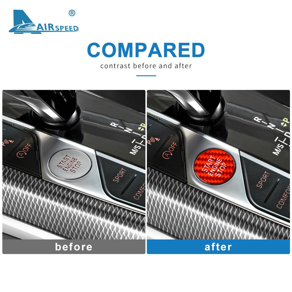 Carbon Fiber Engine Start Button Sticker for BMW X5 Z4 3 Series G20 G05 G07 G14 G15 G29
