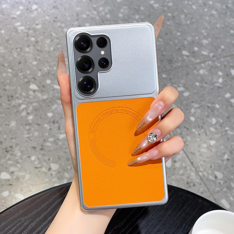 New Samsung S26 Ultra Leather Texture Magnetic Shockproof Protective Case for S24 Plus
