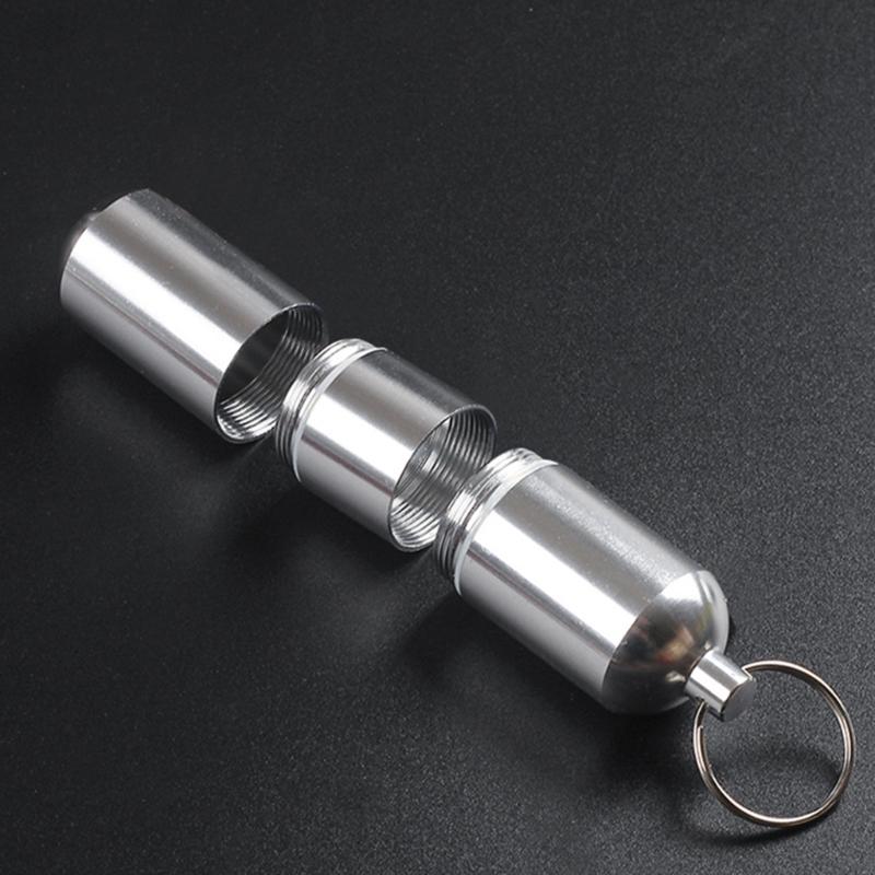 Stylish Cigarettes Container with Keychain Portable Cigarettes Holder Aluminum Metal Cigarettes Storage Tube for Men