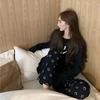 New Korean Version of The Smiley Pajamas Female Spring and Fall Long-Sleeved Women Nightwear Sports Style Sleepwear Loungewear