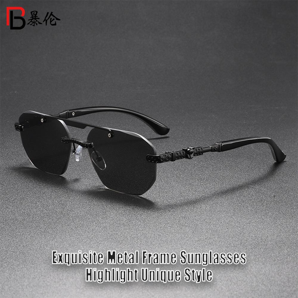 New high-end fashion metal decorative sunglasses, trendy exquisite metal UV-proof sunglasses Q1111