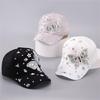 Elegant Crystal Baseball Hat for Women Breathable Sun Protective Hat with Butterfly Design for Vacation Spring Headwear