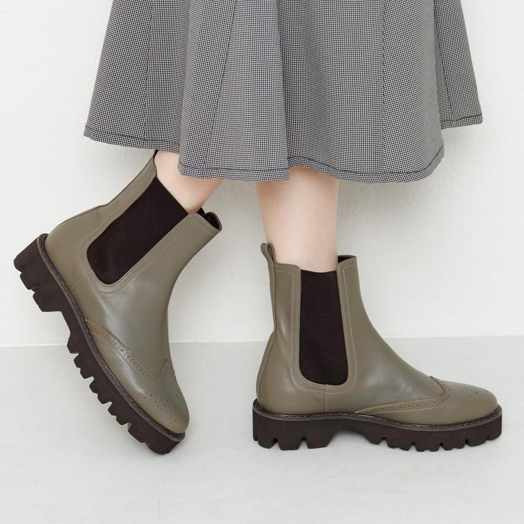 Side Gore Track Sole Khaki 240 HIMIKO/Medallion Boots/631406