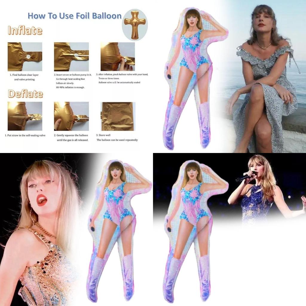 Elegant Taylor Swift Themed Aluminum Foil Balloon For Parties And Celebrations