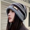 Autumn and Winter Velvet Windproof Warm Big Head Circumference Pile Hat Woman