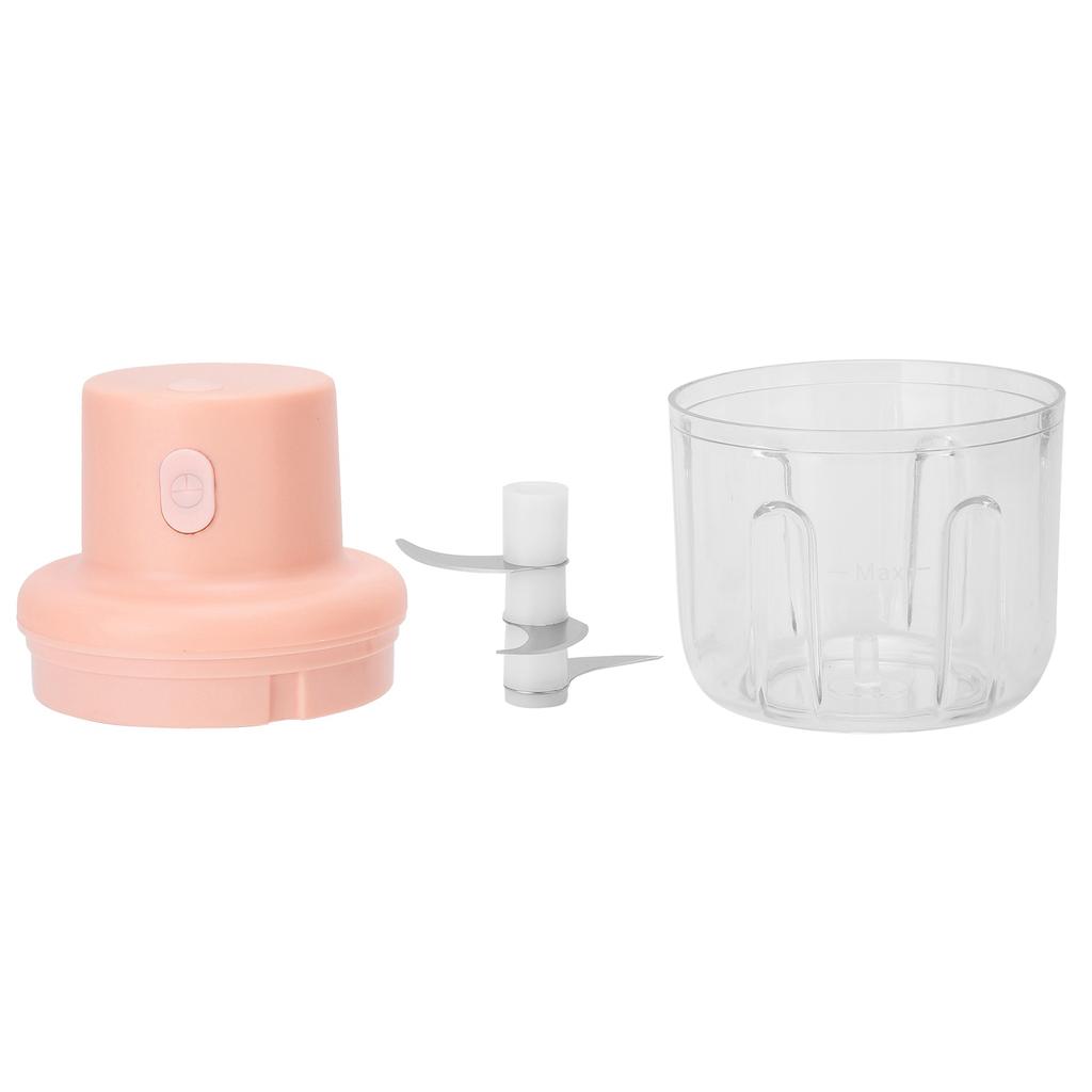 250ml Różowa elektryczna maszynka do mielenia mięsa Rozdrabniacz do żywności Mini niszczarka kuchenna Ładowanie USB