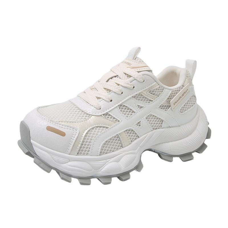 

2025 summer new mesh breathable fashion color matching dad shoes women s platform heightening versatile casual sports women s shoes 35