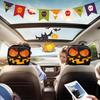 Cartoon Eye Car Seat Headrest Protectors Funny Evil Pumpkins Design Breathable Polyester Fabric Universal Size for Auto