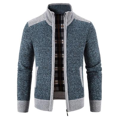 Nova Jaqueta Suéter Cardigan de Lã Grossa Tamanho Grande para Outono e Inverno com Gola Alta