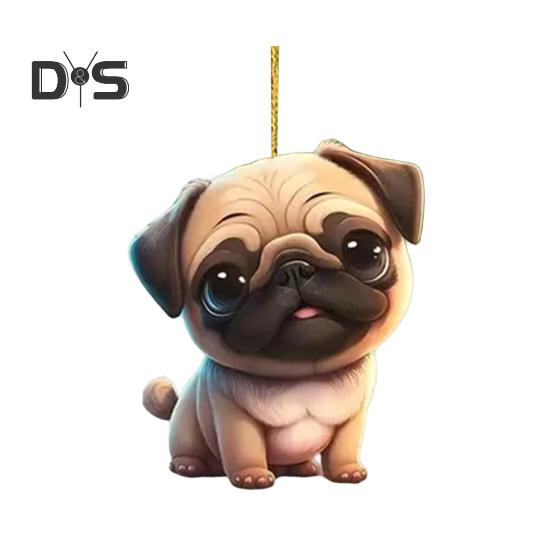 

Подвесное украшение для автомобиля, симпатичная собачка, подвеска для зеркала заднего вида с шнурком, простая в установке акриловая подвеска для автомобильного зеркала B