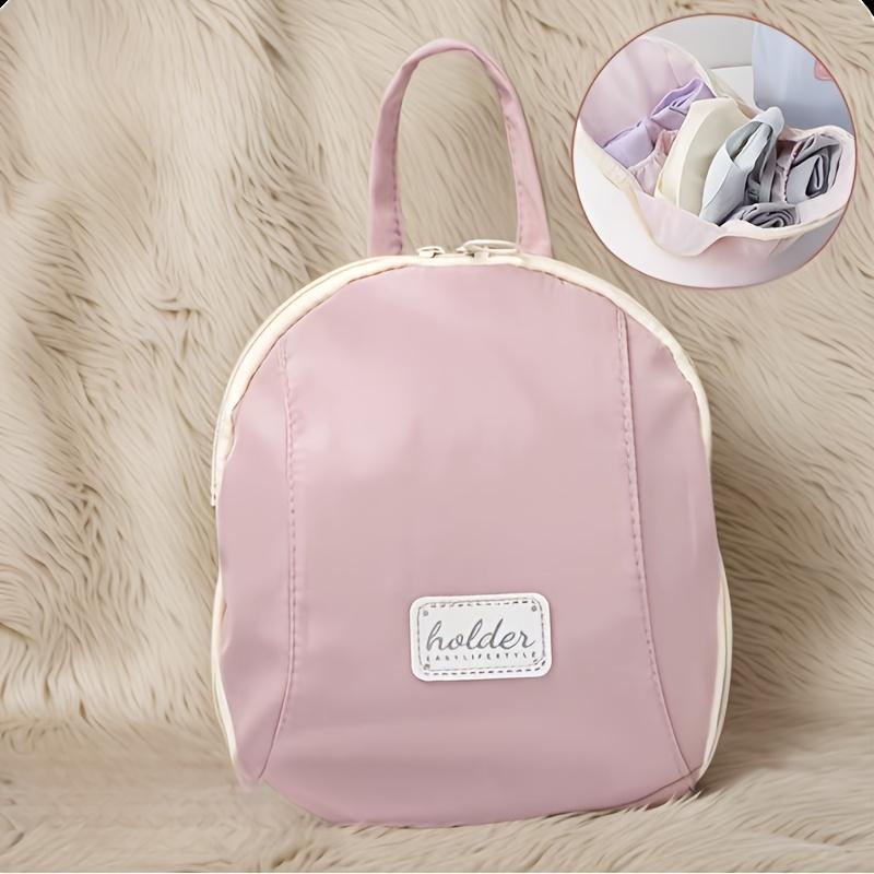 

3-in-1 Portable Travel Storage Bag for Underwear, Socks & Bras, Zipper Closure, Ideal for Business Trips 1PC Underwear Storage Bag - Pink