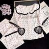 Cream pink polka dot 1011 new ice and snow silk pajamas casual loungewear short-sleeved trousers set sweet French
