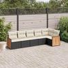 Vidaxl 6-Cz. Garden Furniture Set With Cushions, Black Poly Rattan