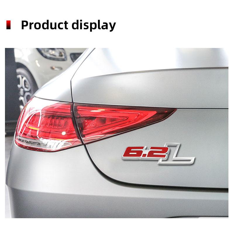 3D Car Stickers Emblem 6.2L Logo Badge Decals for F150 6.2L Hummer H2 Chevrolet C7 Camaro 6.2 L Mercedes Dodge Challenger