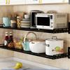 Stainless Steel Tube Punch-free Kitchen Shelf Wall-mounted Microwave Oven Hanging Wall Seasoning Storage Bracket Organizer
