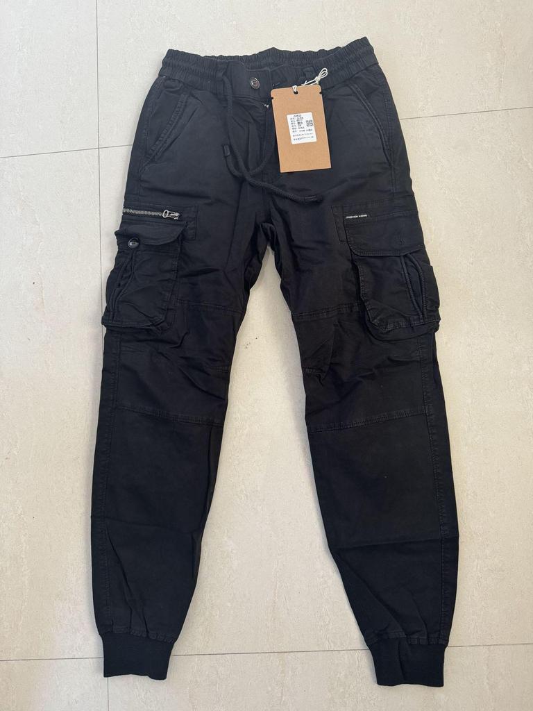 Men's European & American Style Elastic Waist Cargo Jogger Pants - Autumn/Winter Collection