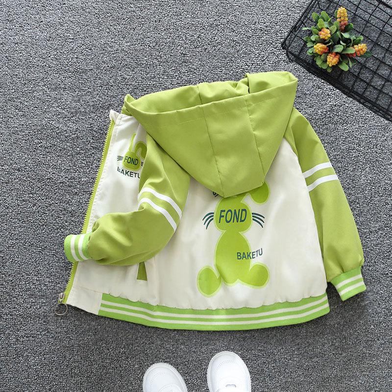 Loose Casual Hooded Rushing Coat Boys and Girls Jacket Spring Ball Thin Section of The Middle and Large Children Jacket Children's Outside