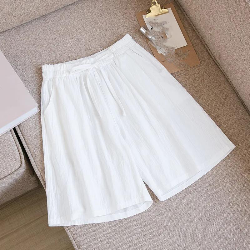

Women Summer Cool Solid Color Casual Pant Material Fashion Comfort Daily Loose High Waisted Pants M