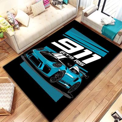 Teppich mit Rennwagen-Muster, Kunstwerk, Schlafzimmer, Wohnzimmer, cooler F1-Teppich für die Küche, Fußmatten, Heimdekoration, rutschfeste Bodenunterlage