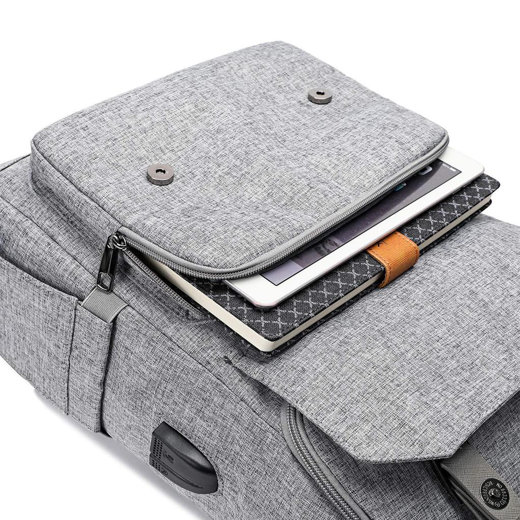 Korean Style Men's Oxford Cloth Backpack with USB - Retro Cross-Border Student and Travel Bag