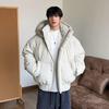 Unisex American Waterproof Hooded Fur Collar Winter Parka: Short Fit Cotton Puffer Jacket