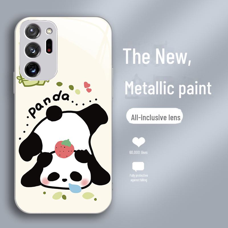 Niedliche Panda-Hülle aus Flüssigglas für Samsung A01/A02/A03 – Anti-Drop-Design mit Nationalschatz.