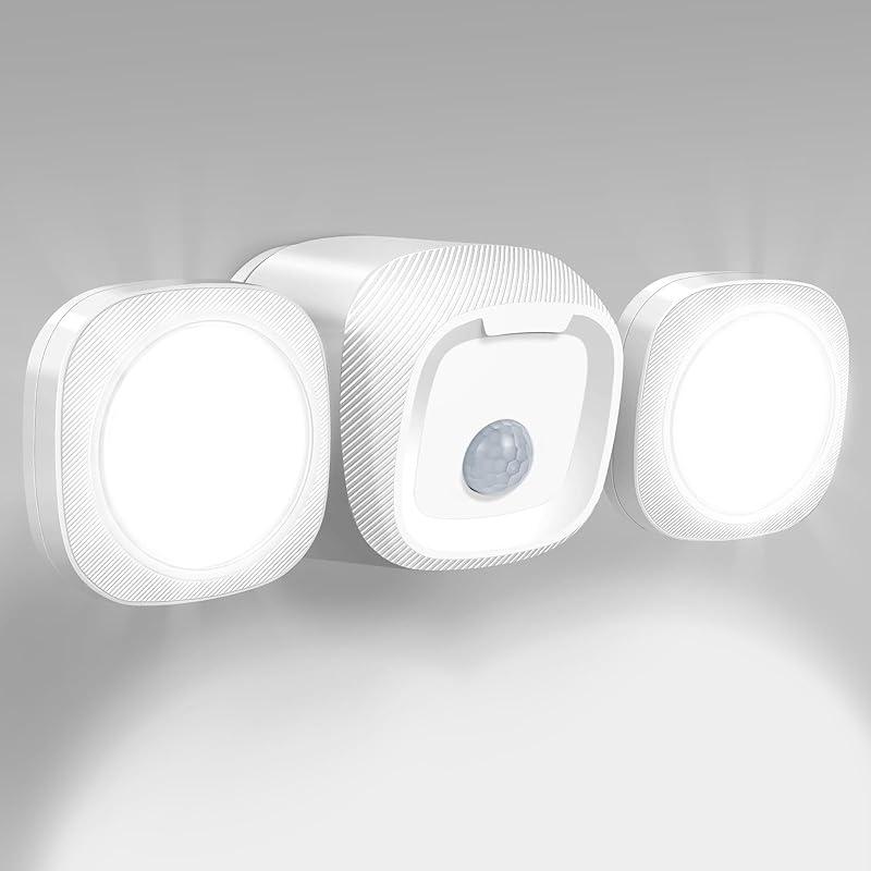 Светодиодные датчики движения на батарейках для улицы, беспроводные светодиодные прожекторы с детектором движения, активируемые светом безопасности для наружного освещения дома, гаража, на батарейках 1 Pack