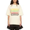WE11DONE Ss22 Colorful Barrage Logo Round Neck Short Sleeve T-Shirt Unisex Tops Ivory WD-TT1-22-652-U-IV