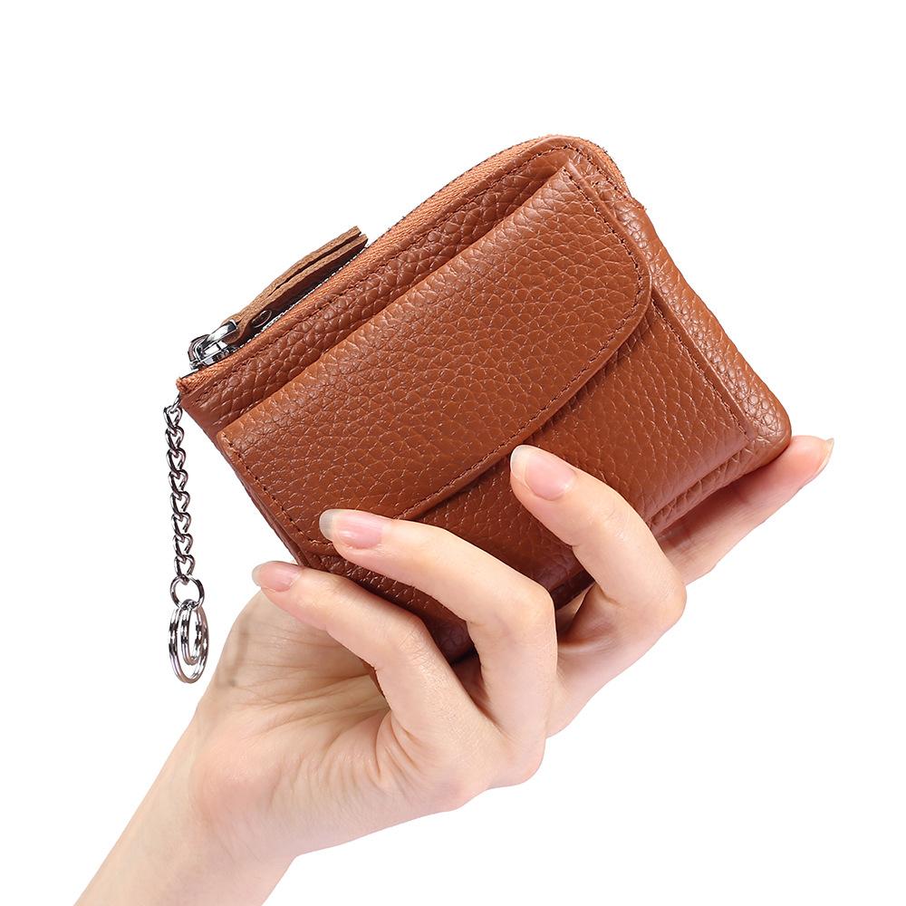 Japan, Europa und die Vereinigten Staaten Wechselgeldtasche mehrschichtig schlicht, Mini-Reißverschluss-Münztasche Damen kleine Geldbörse Kartenetui