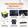 Tennis Ball Hopper Basket Teaching Tennis Ball Cart with Wheels 180 Balls