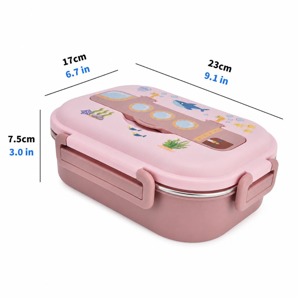 3 Compartment Insulated Lunch Box 304 Stainless Steel Lunch Box Food Storage Container  For Picnics