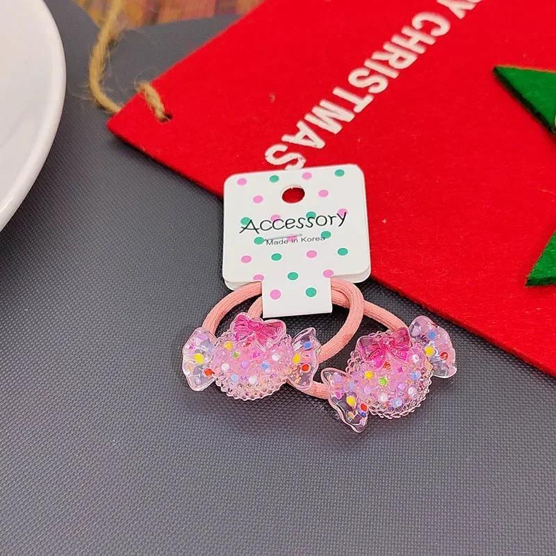 Koreanische Kinder Pailletten Floral Elastische Haarbänder Gummiband Haargummi Prinzessin Kawaii Haarseil Kopfbedeckung Mädchen Haarschmuck