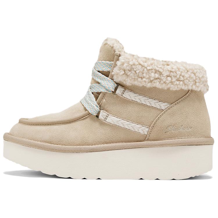 Skechers Suede Padded Comfortable Versatile Mid-Calf Snow Boots Women boots Sand-Yellow 169142-SAND 35