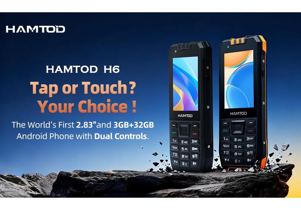 HAMTOD H6/2.8" Smart Rugged Phone with Touchscreen & Keyboard, 3G+32G, Android 11, 4G Network