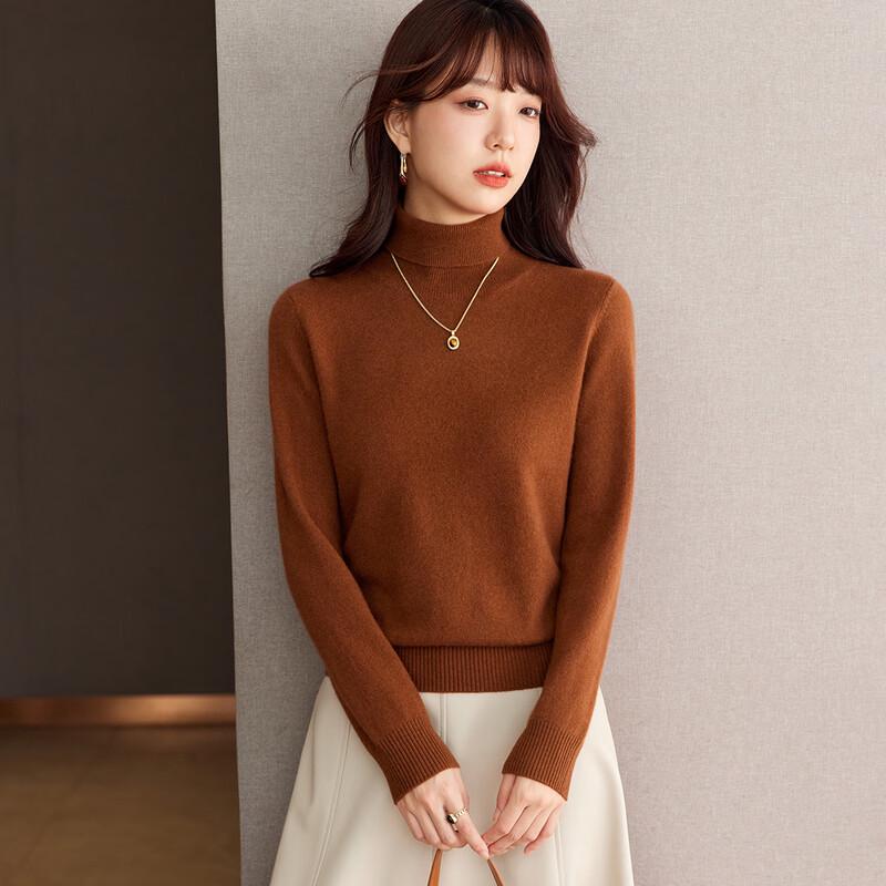 Srcr Women's 100% Cashmere Turtleneck Sweater