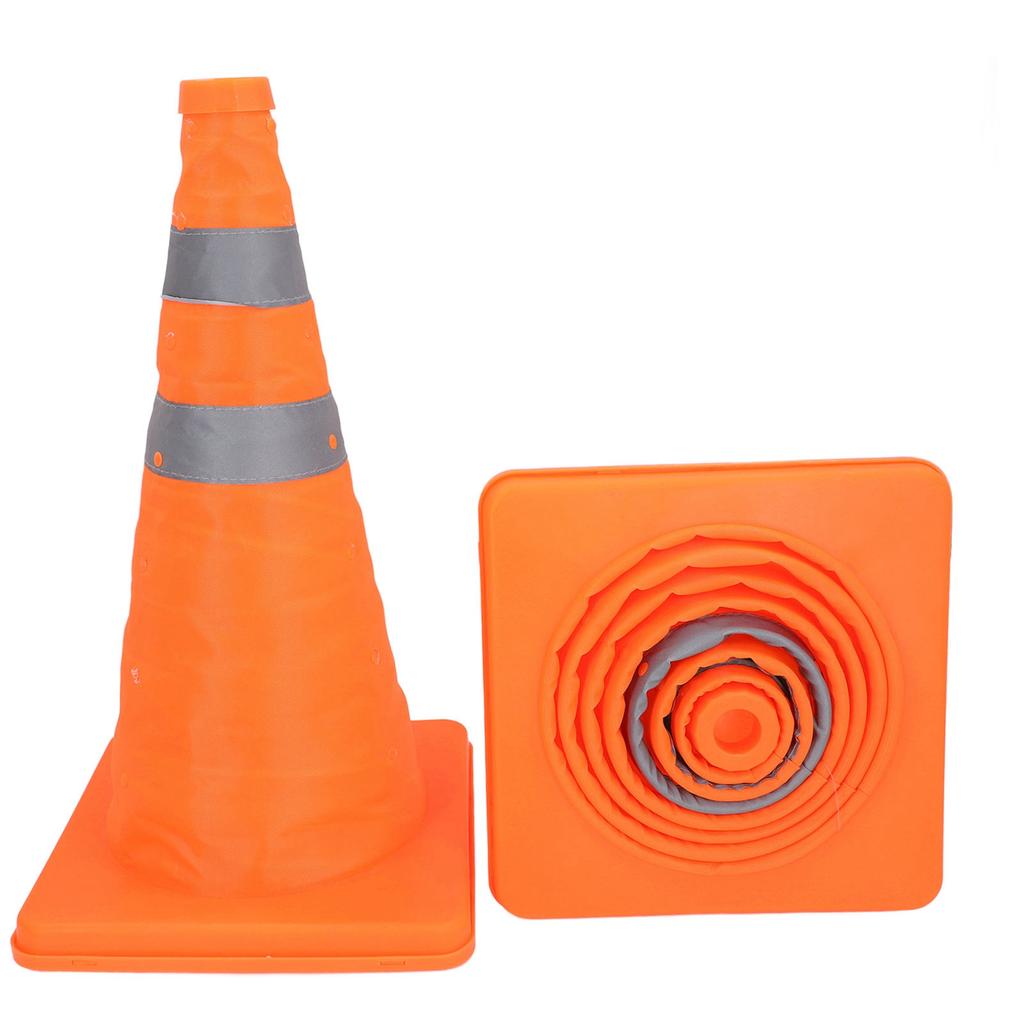 2Pcs Traffic Safety Cones Foldable Multi Purpose Pop Up Cone with Reflective Collar Orange for