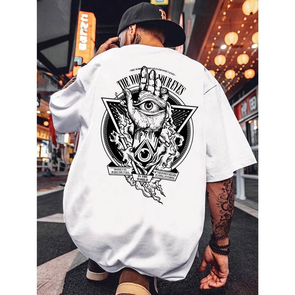 Unisexs Tshirt with Mysterious Allround View Print 100 Cotton Casual Summer Shortsleeved Top Outdoor Street Fashion Style
