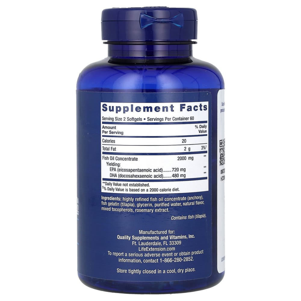 Life Extension Mega EPA/DHA Softgels, 120 Count
