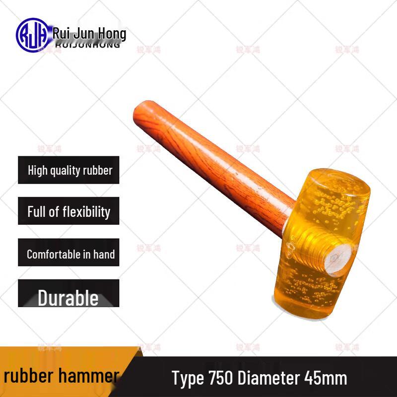 Ruijunhong Multi-functional Rubber Hammer with Wooden Handle