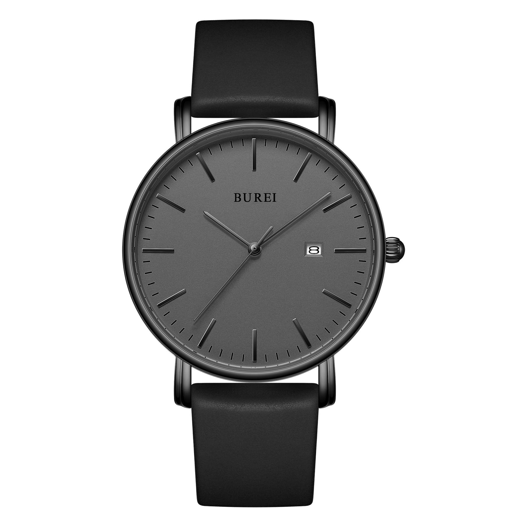 

Black Silica Gel Band [BUREI] Men s Watch, Simple, Analog, Waterproof, Quartz, Date, Lightweight, Stylish, Business, Popular, Brand, Men s Wristwatch, чорний