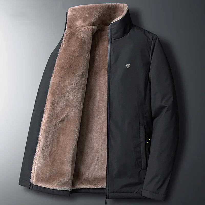 WTEMPO Men Winter Casual Classic Warm Thick Fleece Parkas Jackets Men Autumn Fashion Pockets Windproof Large Size Parka