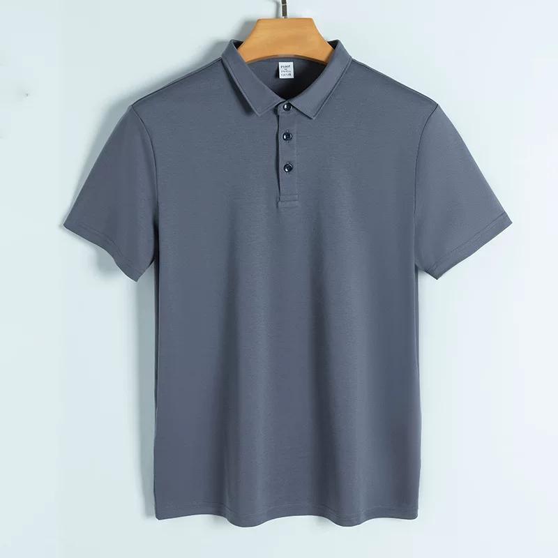 Guangdong Yida Yida Brand Men s Clothing 190g Pima Cotton 160 Count Mercerized Cotton Polo Shirt with Shirt Collar for Business Casual Wear 4XL серый